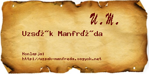 Uzsák Manfréda névjegykártya